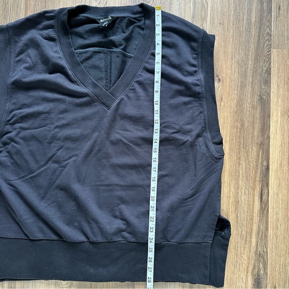 ATHLETA Black Retroterry V-Neck Sweatshirt Tee Plus Size 1X Minimalist Comfy - Picture 8 of 10